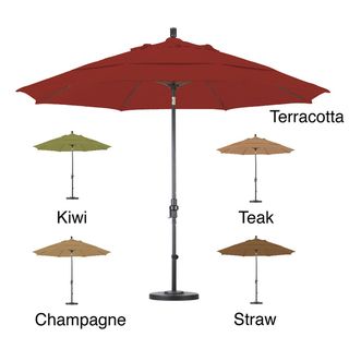 Premium 11 Foot Fiberglass Collar Tilt Umbrella with Stand Patio Umbrellas