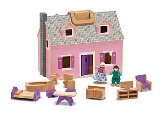 fold and go mini dolls house by little butterfly toys