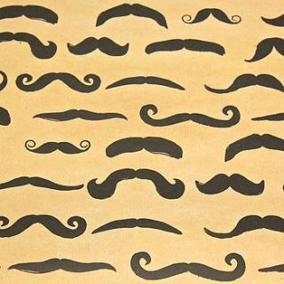 'funky' moustache gift wrap by lisa angel homeware and gifts