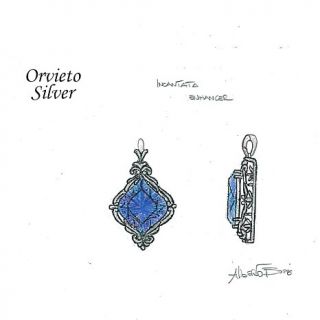 Orvieto Silver 10ct Odyssey Blue Quartz Sterling Silver Pendant with 18" Chain