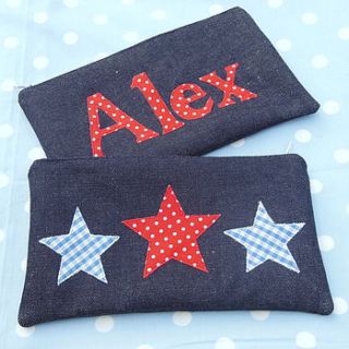 personalised star pencil case by acorn attic