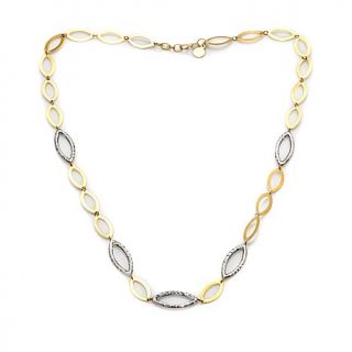 Michael Anthony Jewelry® 10K Gold Marquise Shaped Link 2 Tone 18" Necklace