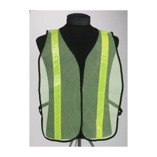 Non ANSI Safety Vest, Hi Vis Lime, One Size, Poly Mesh    