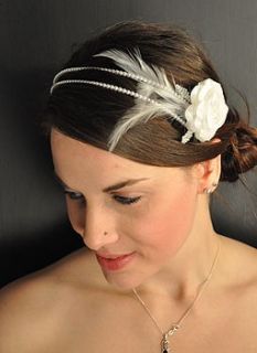 bridal pearl hairband by the hat collective