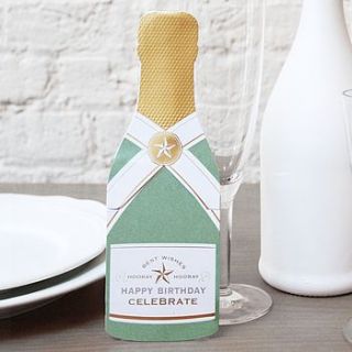 'happy birthday' champagne cracker card by cracker cards