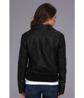 French Connection Fast Faux  Leather Jet 75AXD Jacket Black