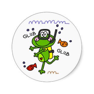 Scuba Diving Froggie Boy Stickers
