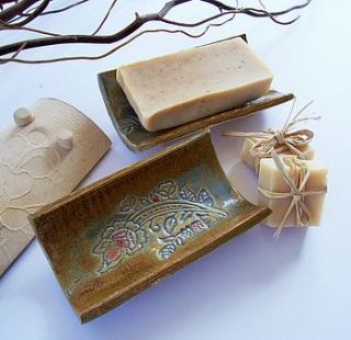 sage and copper soap stand by little brick house ceramics