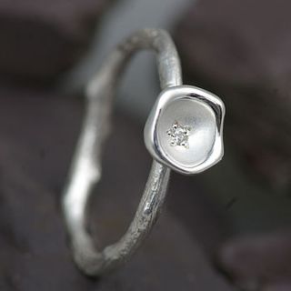 diamond and silver cup set ring by anthony blakeney