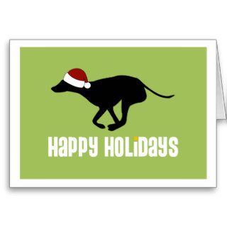 Greyhound Santa Hat Card