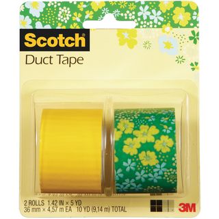 Scotch Duct Tape 1.42x5yd 2 Rolls/pkg green Floral And Solid Yellow