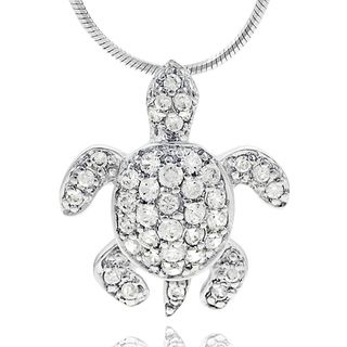 Tressa Collection Sterling Silver Pave Cubic Ziconia Turtle Necklace Tressa Cubic Zirconia Necklaces