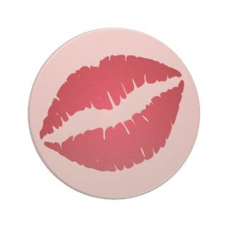 Red Lipstick Print Coaster