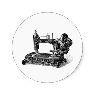 Vintage 1800s Sewing Machine Illustration Sticker