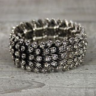 crystal metal feather bracelet by my posh shop