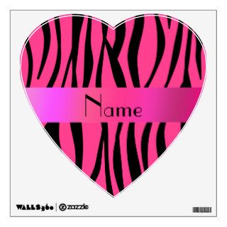 Personalized name pink zebra stripes room graphic