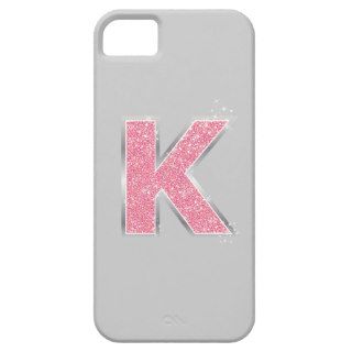 Pink Glitter K iPhone 5 Case