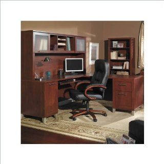 Shop Bush Furniture Somerset L Shaped Wood Home Office Desk Set in Hansen Cherry at the  Furniture Store