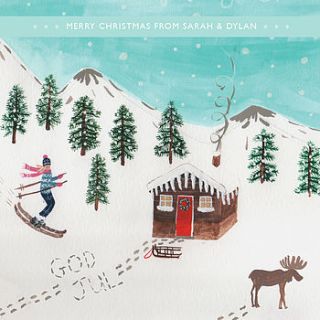 personalised 'nordic' christmas cards by ten and sixpence