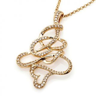 "per Sempre" 1.74ct CZ Bronze Freeform Pendant with 36" Chain