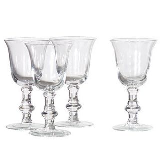 set of four beaujolais clear glasses by dibor