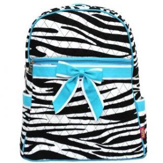 Zebra Print Quilted Backpack  turquoise Clothing