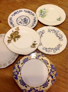 eclectic mix of vintage cake plates by once upon a tea cup