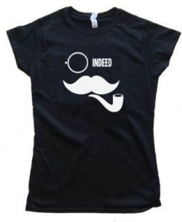 Womens INDEED LIKE A SIR PIPE MUSTACHE MOVEMBER   Tee Shirt Anvil Softstyle Clothing