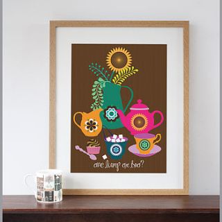 'one lump or two?' art print by natalie singh