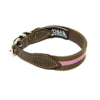 striped cotton webbing collar by dogs & horses