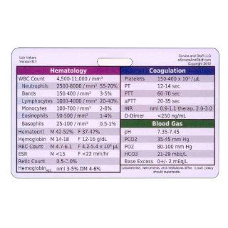 Lab Values Horizontal Badge ID Card Pocket Reference Guide Health & Personal Care