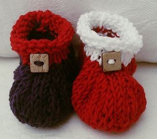 red white blue baby booties by daisy dumpling
