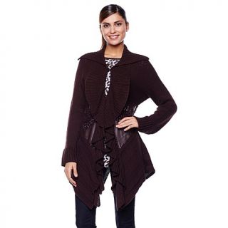 Cozy Chic by Jamie Gries "Modern Ruffle" Sweater Cardigan