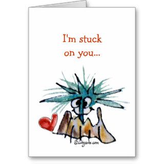 Cartoon Valentine Barnacle Heart Cards