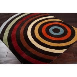 Hand tufted Black Contemporary Multi Colored Circles Manchester Wool Geometric Rug (12' X 15') Oversized Rugs