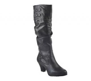 White Mountain Past Time Tall Shaft Boots w/Ruching Cuff Detail —