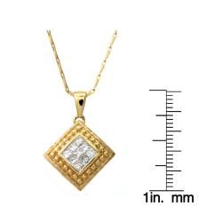 Beverly Hills Charm 14k Yellow Gold 1/2ct TDW Diamond Square Necklace (H I, I1) Beverly Hills Charm Diamond Necklaces