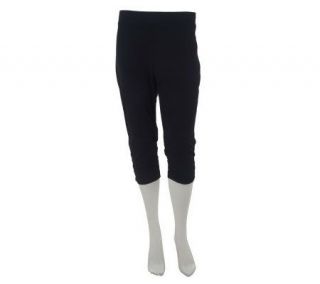 Susan Graver Stretch Cotton Pedal Pusher Pull on Pants —