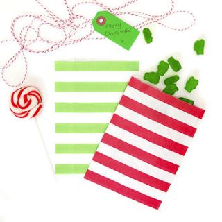 red and green christmas paper bags by peach blossom