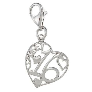 La Preciosa Sterling Silver 'Sweet 16' Heart Charm La Preciosa Silver Charms