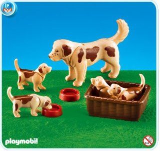 Playmobil Dog with Puppies Toys & Games