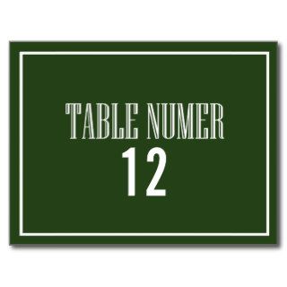 Forest Green Old Fashion Table Number Postcard