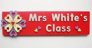 personalised teacher's door plaque by dream scene children's gifts