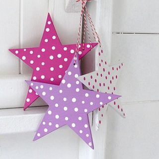 wooden star decorations by half an acre