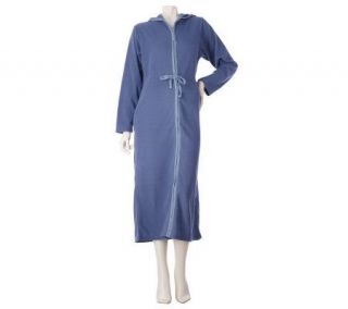 Liz Claiborne New York Microfleece Zip Front Hooded Robe —