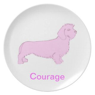 Wire Haired Dachshund Courage Cancer Awareness Pla Plate