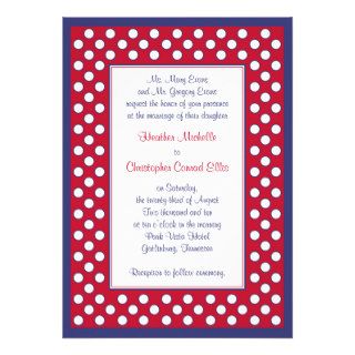 Red, White, & Navy Wedding Invitation   Patriotic