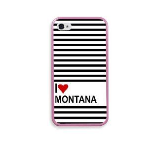 Love Heart Montana+ Pink Silcon Pink Bumper iPhone 4 Case Fits iPhone 4 & iPhone 4S Cell Phones & Accessories
