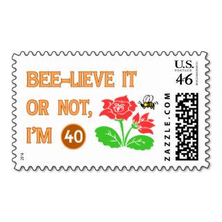 Cute 40th Birthday Gift Idea Stamp