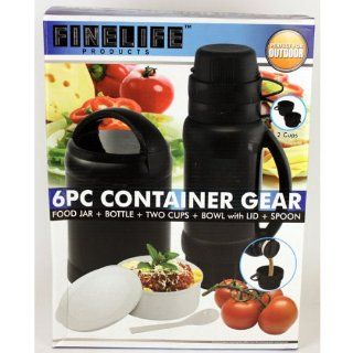 6pc Container Gear ~ Food JAR + Bottle + TWO Cups + Bowl with LID + Spoon  
